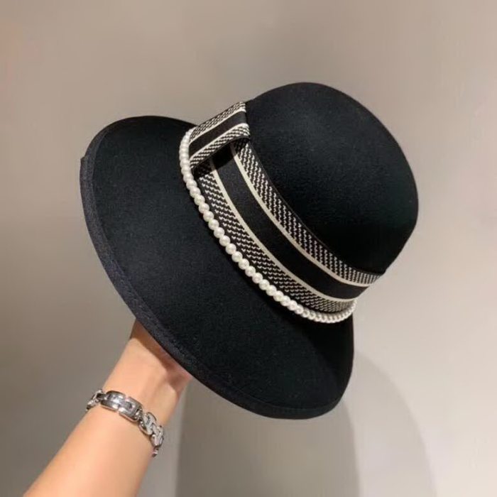 20冬季最新专柜款-Dior2020秋冬新款羊毛礼帽，名媛风圆顶盆帽，羊毛面料
