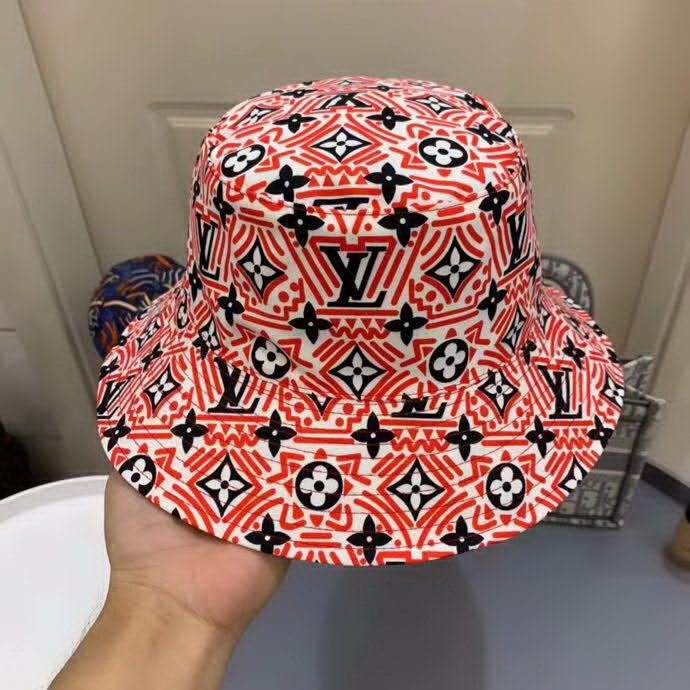 20冬季最新专柜款-路易威登LV2020火爆新款渔夫帽，双面定制！1:1开模订制，原版印花面料+老花皮