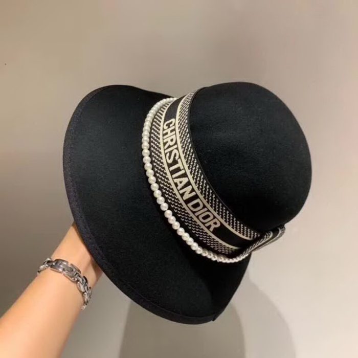20冬季最新专柜款-Dior2020秋冬新款羊毛礼帽，名媛风圆顶盆帽，羊毛面料