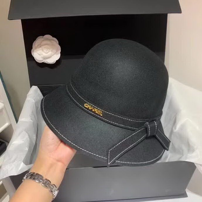 20冬季最新专柜款-Chanel2020秋冬新款羊毛礼帽，蝴蝶结盆帽，羊毛面料，高端定制