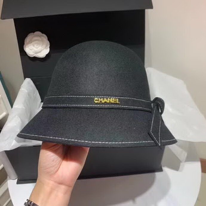 20冬季最新专柜款-Chanel2020秋冬新款羊毛礼帽，蝴蝶结盆帽，羊毛面料，高端定制