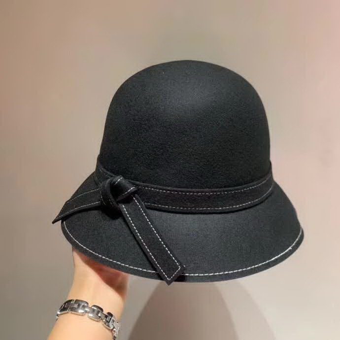 20冬季最新专柜款-Chanel2020秋冬新款羊毛礼帽，蝴蝶结盆帽，羊毛面料，高端定制