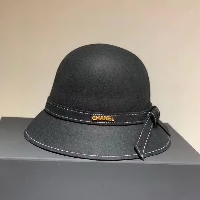 20冬季最新专柜款-Chanel2020秋冬新款羊毛礼帽，蝴蝶结盆帽，羊毛面料，高端定制