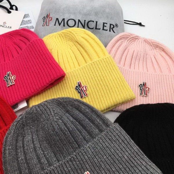官网同步20秋季最新款-Moncler新款毛线针织帽子，专柜同步，冬季必备款
