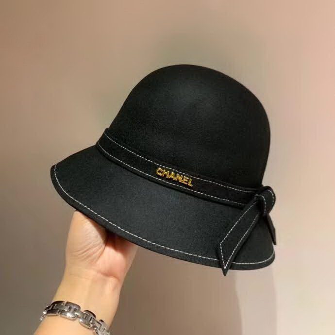 20冬季最新专柜款-Chanel2020秋冬新款羊毛礼帽，蝴蝶结盆帽，羊毛面料，高端定制