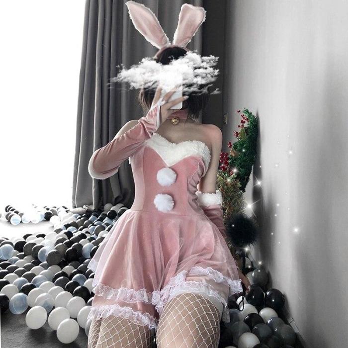 Red Fluffy Bunny Maid Dress SS0606