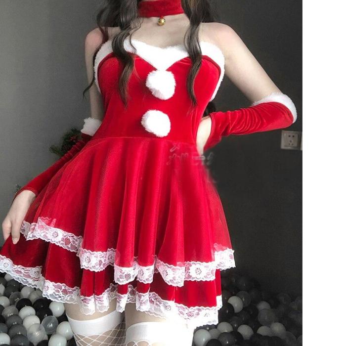 Red Fluffy Bunny Maid Dress SS0606
