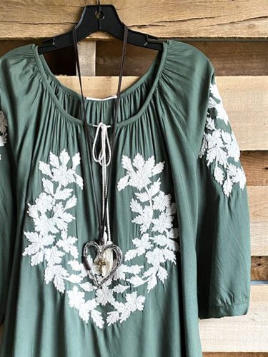 Shift Crew Neck Vintage Shirts & Tops