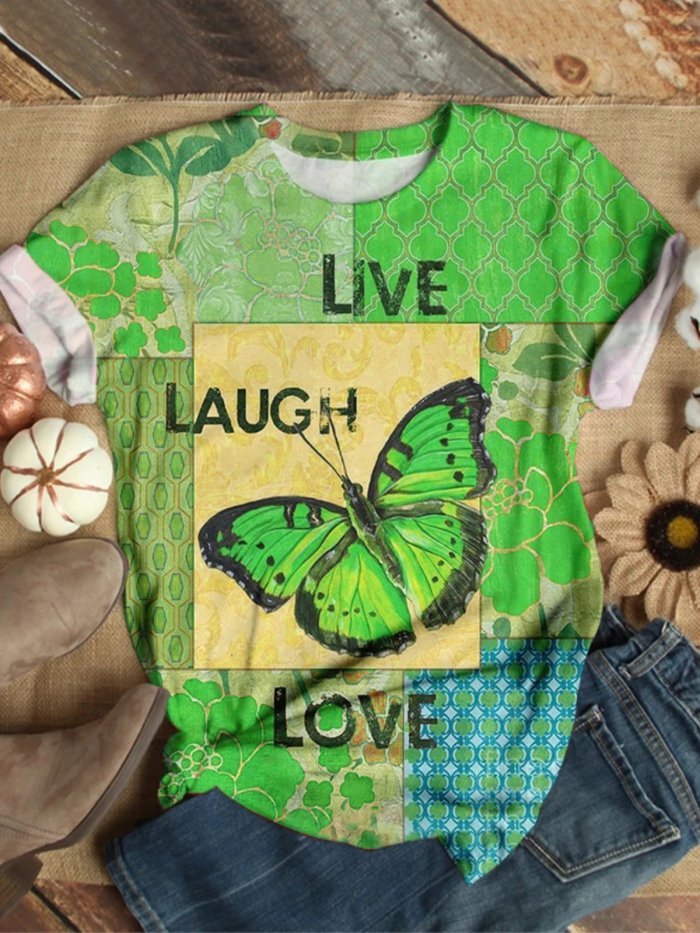 Casual Short Sleeve Round Neck Plus Size Tops