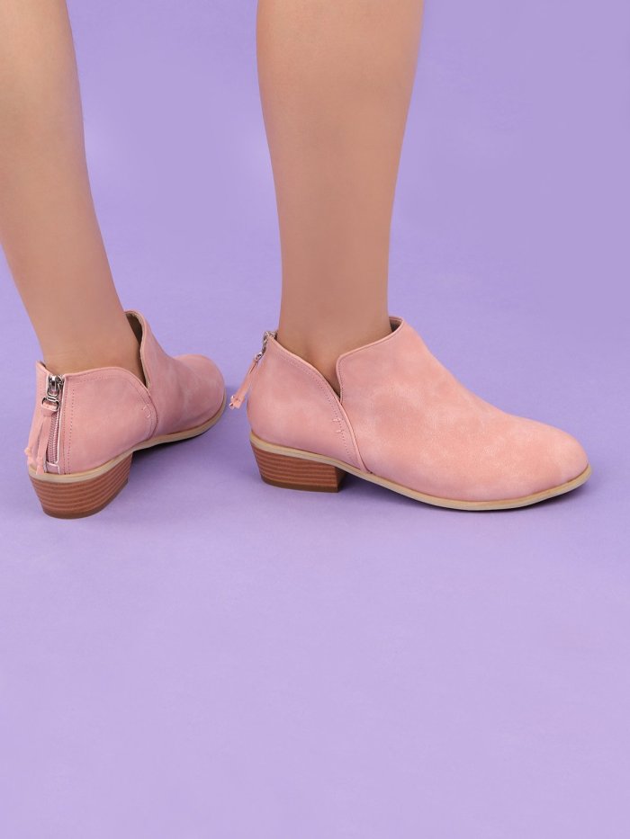 Plus Size Chunky Heel Short Boots Female Non-slip Cute Bootie