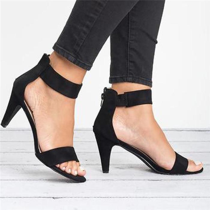 Ankle Strap Sandals - Taupe
