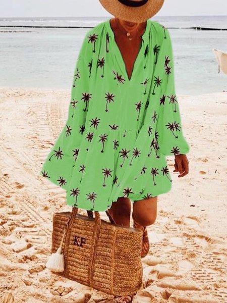 Bohemian holiday cotton floral dress