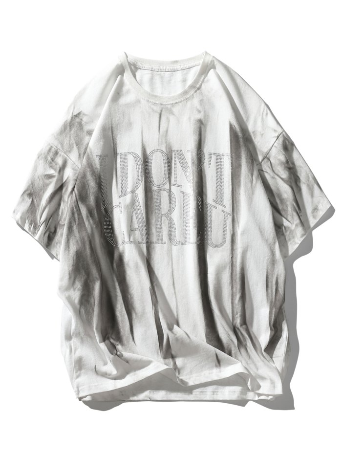 Men's Tie Dye Rhinestone Boxy T-Shirt