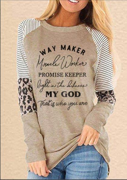 Printed Letter Long Sleeve Shirts & Tops