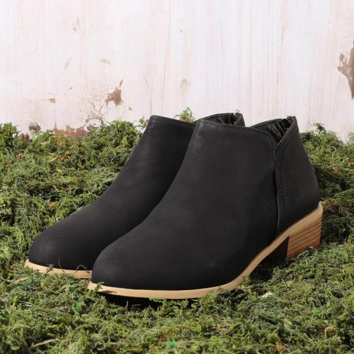 Plus Size Chunky Heel Short Boots Female Non-slip Cute Bootie