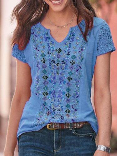 Short Sleeve Plain Crew Neck Shirts & Tops