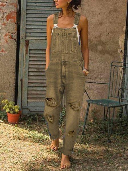 Women's Casual Denim Rompers