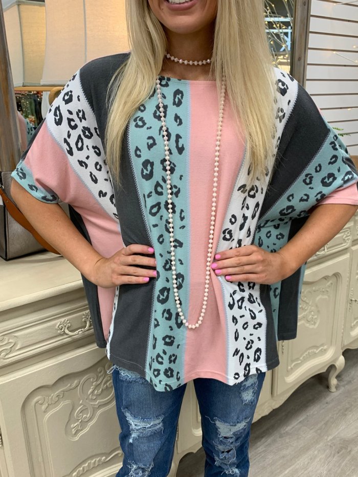 Leopard Vintage Half Sleeve Shirts & Tops