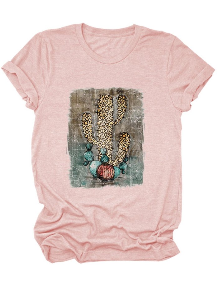 Printed Casual Short Sleeve Crew Neck Shirts & Tops