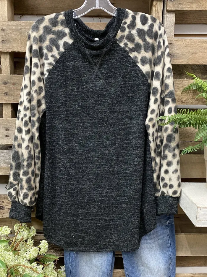 Color-Block Leopard Shirts & Tops