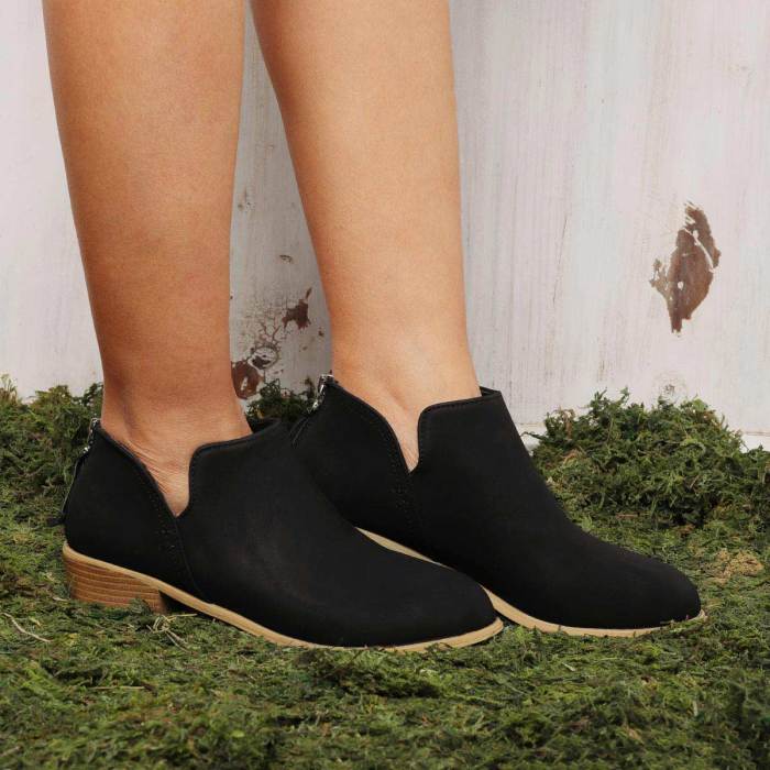 Plus Size Chunky Heel Short Boots Female Non-slip Cute Bootie