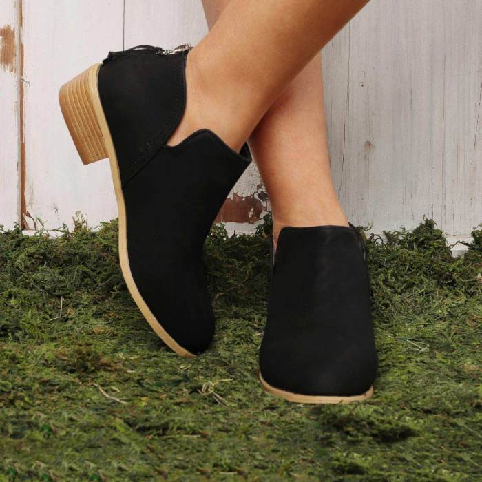Plus Size Chunky Heel Short Boots Female Non-slip Cute Bootie