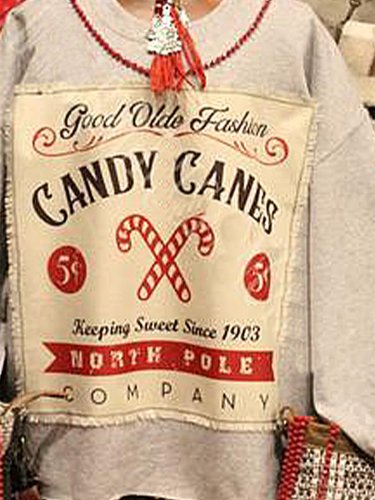 Christmas loose long sleeve printed sweatshirt