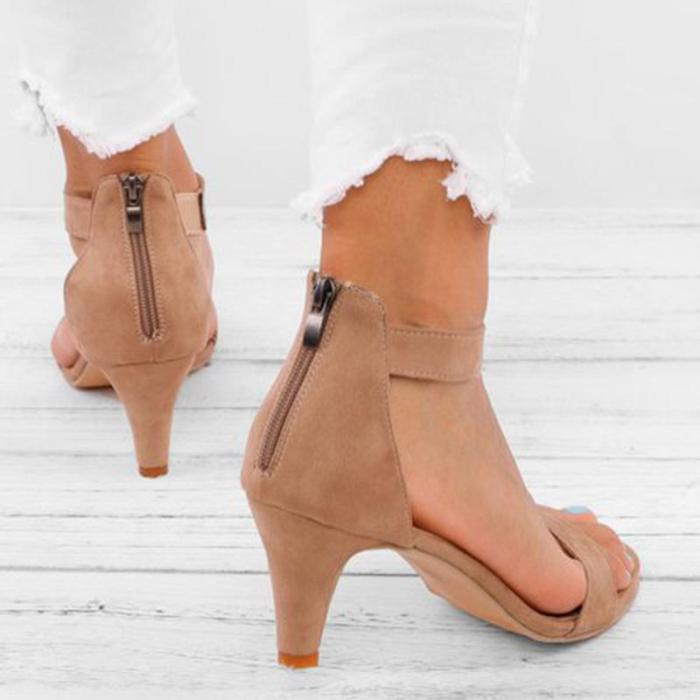 Ankle Strap Sandals - Taupe