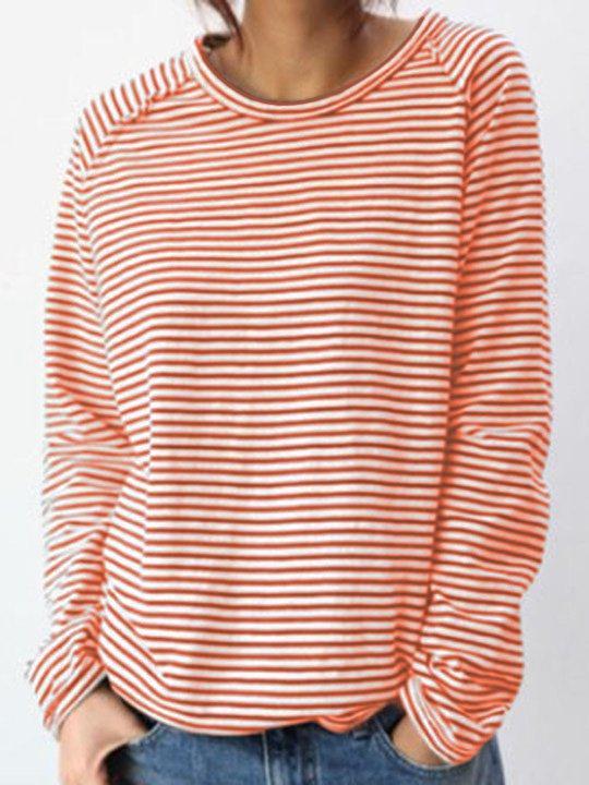 White-Black Long Sleeve Cotton Simple & Basic Shirts & Tops