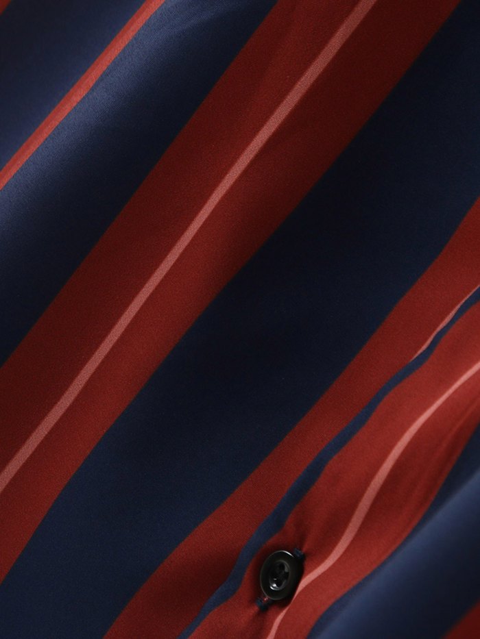 Men's Retro Stripe Pattern Button Up Shirt
