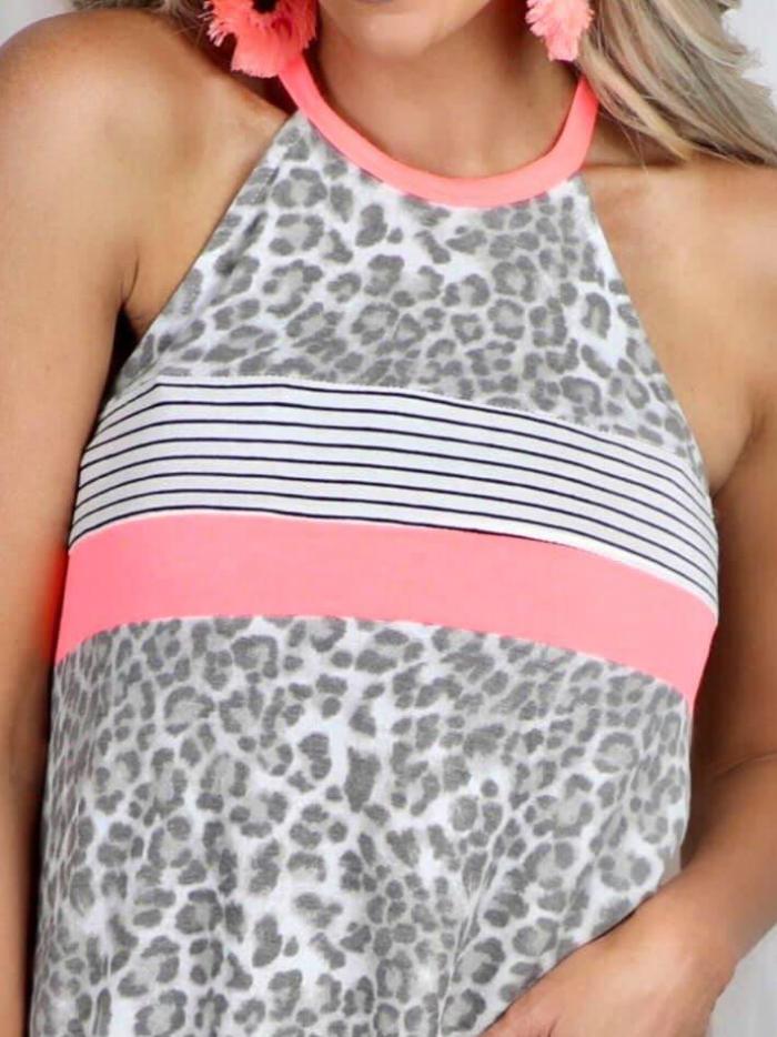 Cotton-Blend Sleeveless Casual Printed Shirts & Tops