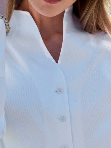Vintage Shirt Collar Solid Shirts & Tops