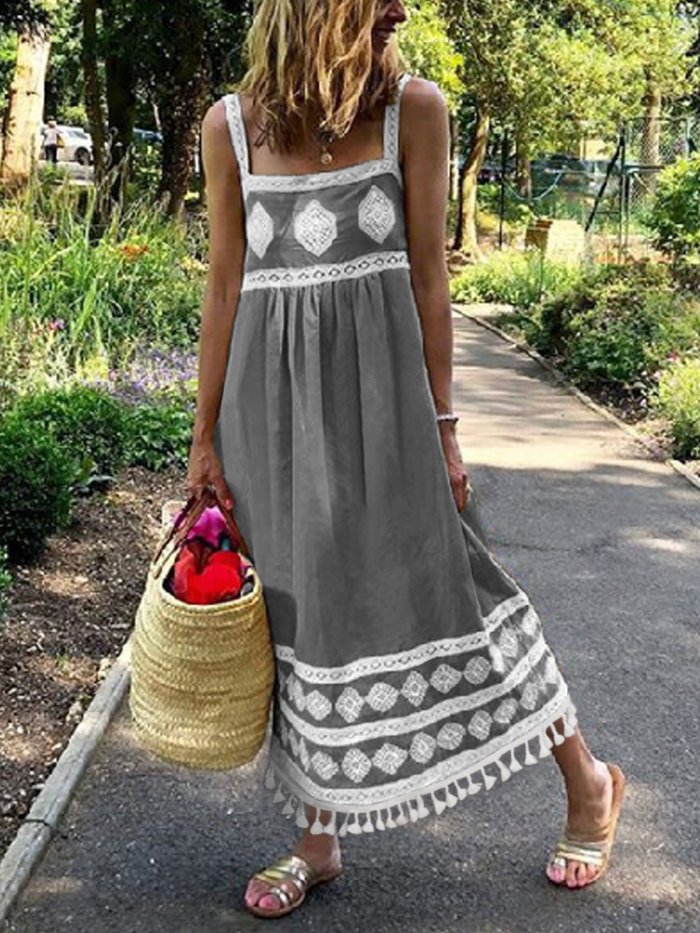Bohemian loose casual large size dress