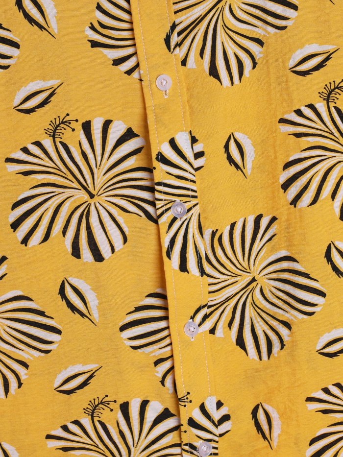 Men's Retro Floral Graphic Short Sleeve Shirt