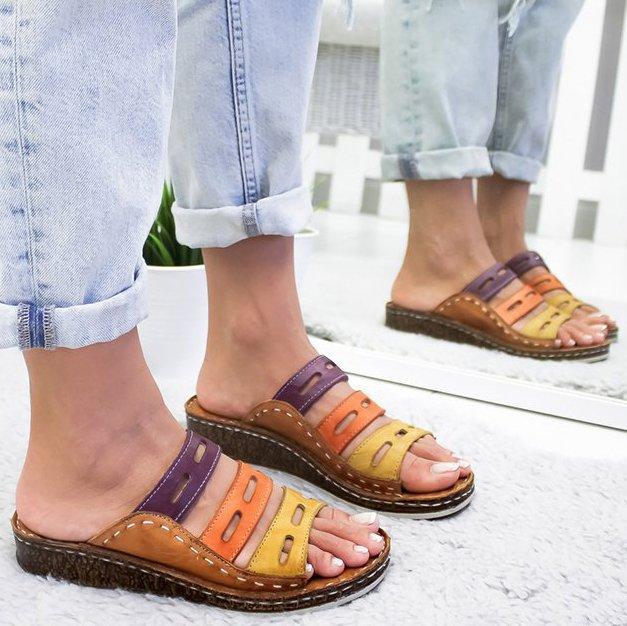 Women Casual Summer Color Comfy Wedge Sandals