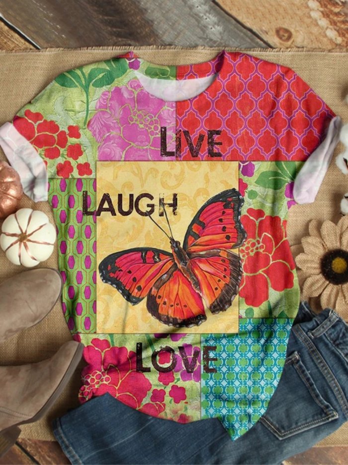Casual Short Sleeve Round Neck Plus Size Tops