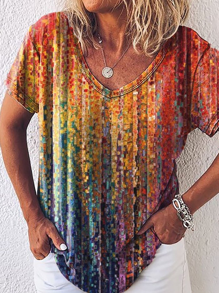 Ombre/tie-Dye Shift Casual Shirts & Tops