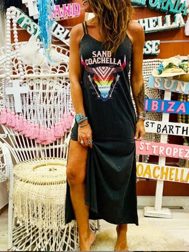 Black Spaghetti Casual Dresses