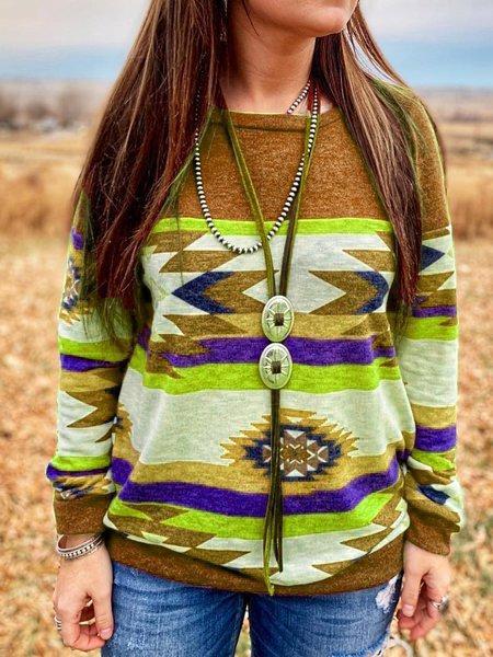 Geometric Long Sleeve Shirts & Tops