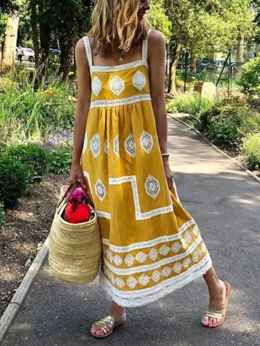 Bohemian loose casual large size dress