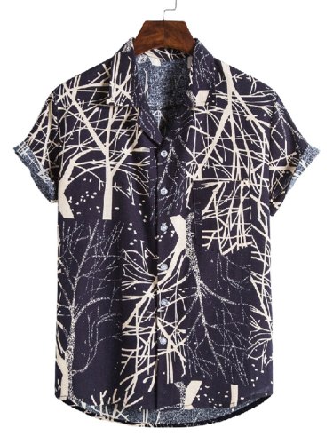 Men's Abstract Painting Short Sleeve Shirt