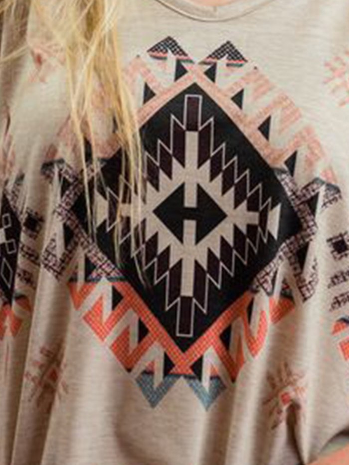 Casual Print Loose Short Sleeve T-Shirt