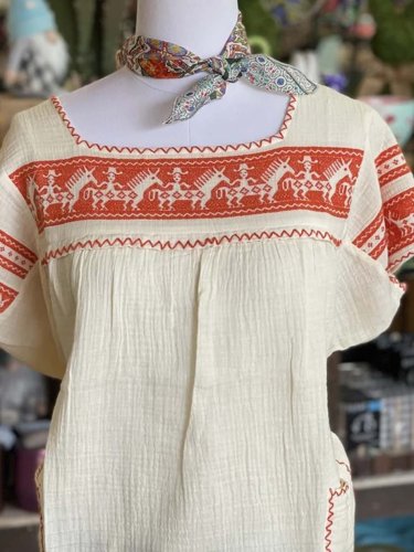 Scoop Neckline Short Sleeve Printed Floral Shirts & Tops