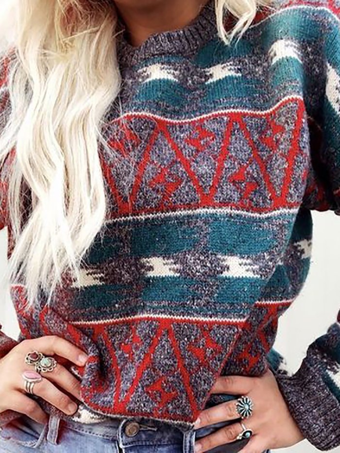 Long Sleeve Shift Casual Crew Neck Sweater