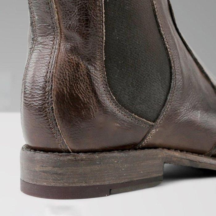 Women's Vintage Low Heel Plus Size Ankle Booties Slip-on Short Chelsea Boots