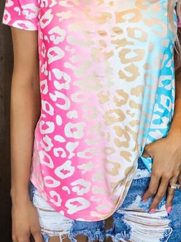 As Picture V Neck Casual Short Sleeve Tops