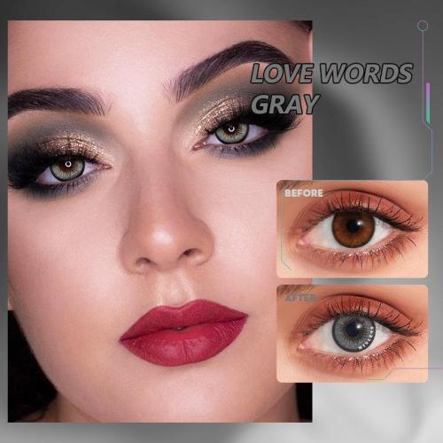 ��U.S Warehouse��Love Words Gray Contact Lenses