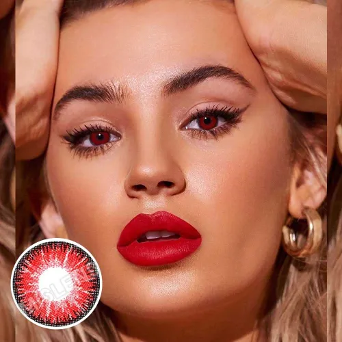 ��LENSPOEM��Vika Tricolor Red Colored Contact Lenses