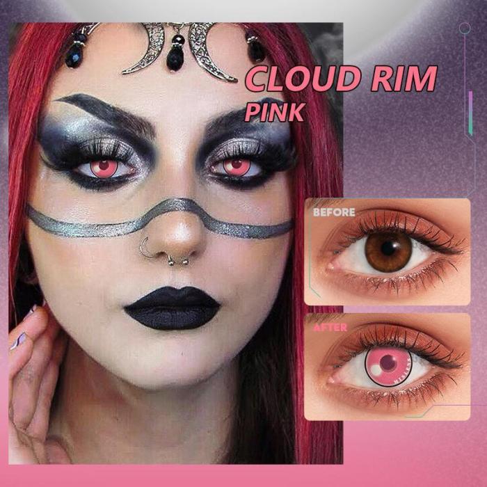 ��U.S Warehouse��Cloud Rim Pink Contact Lenses
