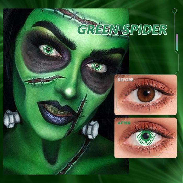 ��U.S Warehouse��Green Spider Contact Lenses